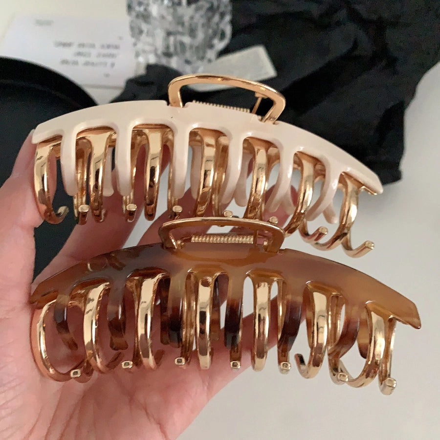 retro simple style solid color acetic acid sheets hair claws