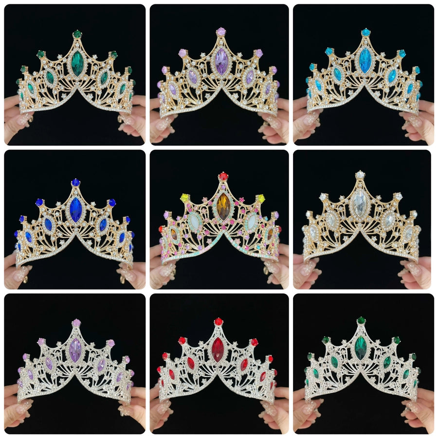 Women's Lady Crown Alloy Rhinestone Plating Hair Band
