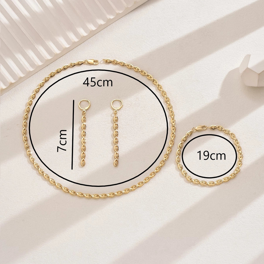 Copper 18K Gold Plated Geometric Copper Jewelry Sets