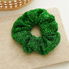 Christmas Elegant Cute Sweet Women's Color Block Stripe Bright Silk Handmade Hair Tie