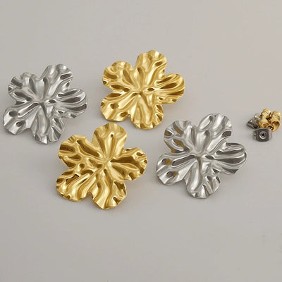 1 Pair Basic Simple Style Flower Plating 304 Stainless Steel Ear Studs