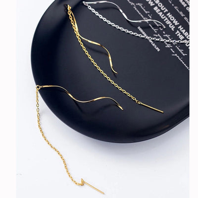 1 Pair Sweet Simple Style Classic Style Solid Color Plating 304 Stainless Steel 18K Gold Plated Ear line