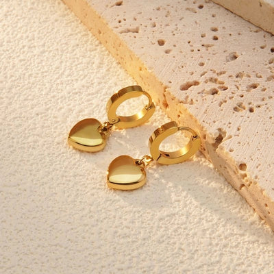 2 Pieces Set Sweet Simple Style Commute Heart Shape Plating 304 Stainless Steel 18K Gold Plated Earrings