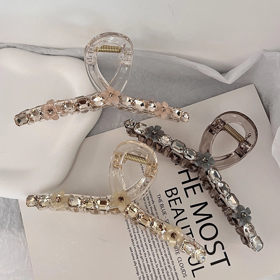 Women's Artistic Korean Style Geometric Arylic Plastic Inlay Artificial Crystal Hair Claws