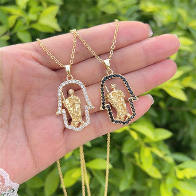 Jewelry Vintage Style Classic Style Human Faith Copper Pendant Necklace