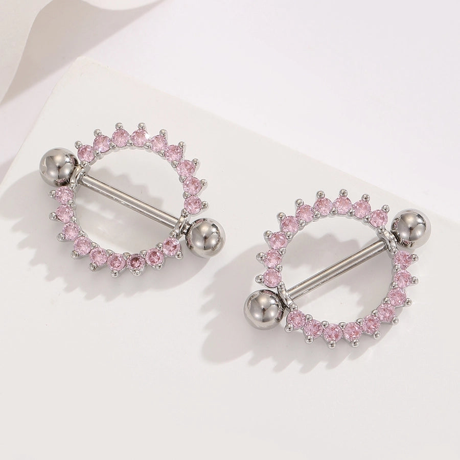 Ear Cartilage Rings & Studs Modern Style Simple Style Round 304 Stainless Steel Inlay Zircon Ear Cartilage Rings & Studs