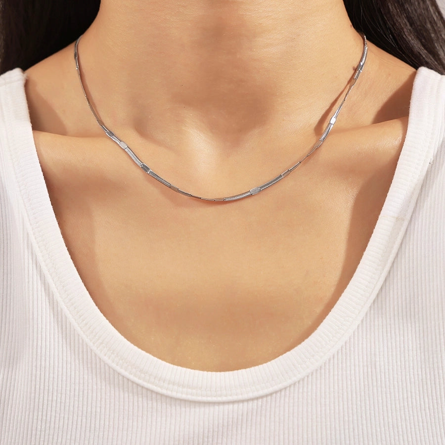 Jewelry Vacation Modern Style Simple Style Solid Color Titanium Steel Necklace