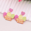 1 Pair Sweet Rabbit Colorful Egg Arylic Drop Earrings