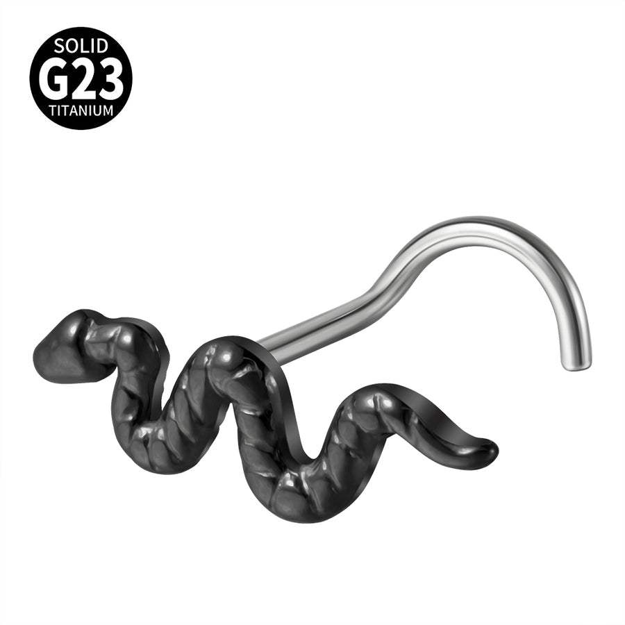 1 Piece Nose Rings & Studs Casual Snake G23 Titanium Alloy 18K Gold Plated Nose Rings & Studs