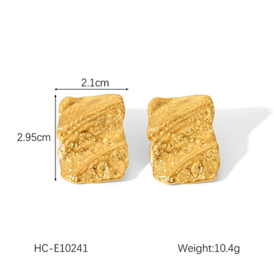 1 Pair IG Style Geometric Solid Color Plating 304 Stainless Steel 18K Gold Plated Drop Earrings Ear Studs