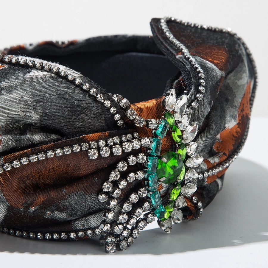 Women's Elegant Glam Luxurious Bow Knot Alloy Cloth Inlay Glass Hair Band