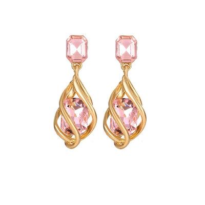 1 Pair Vintage Style Simple Style IG Style Geometric Inlay Copper Copper Alloy Gem Drop Earrings