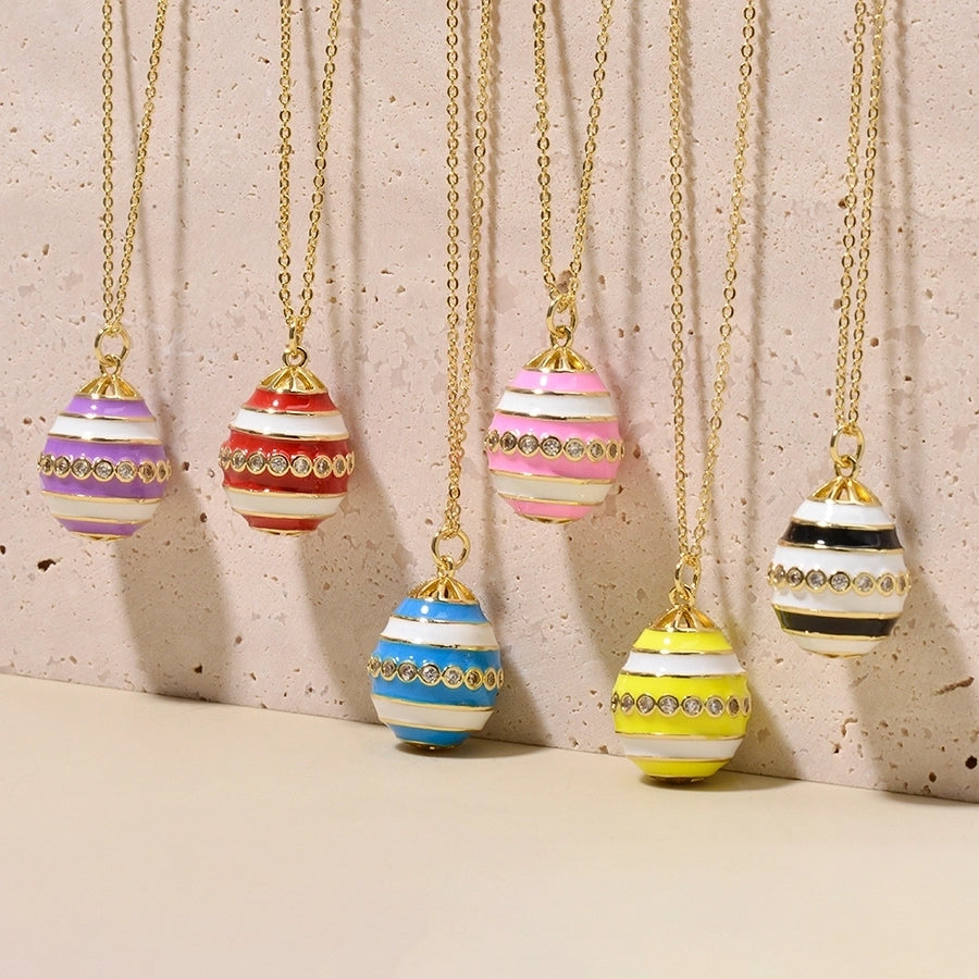 Jewelry IG Style Simple Style Rejuvenating device Copper Rhinestones Epoxy Inlay Pendant Necklace