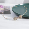 women's simple style waves flower bow knot metal inlay pearl zircon hair band