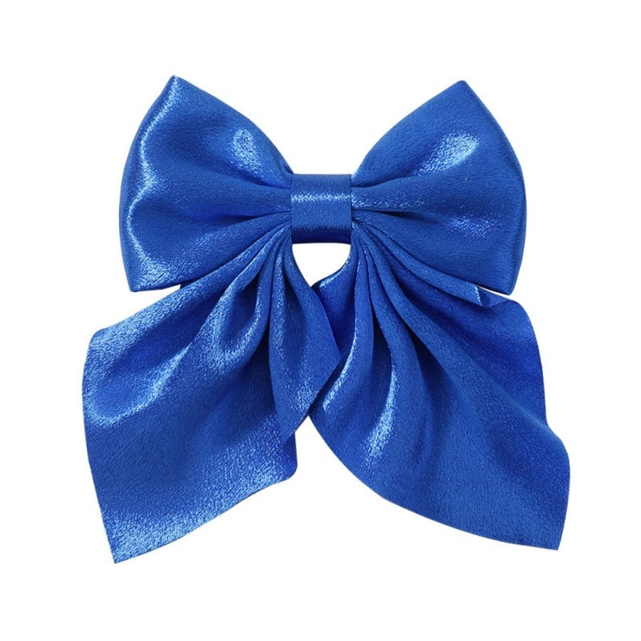 Girl'S Sweet IG Style Bow Knot Yao Ming Polyester Ribbed Band Hair Clip