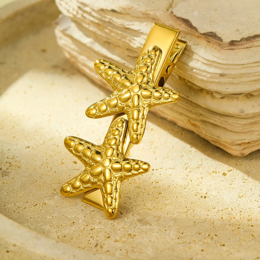 Women's Lady Starfish Heart Shape 304 Stainless Steel Plating Hair Clip