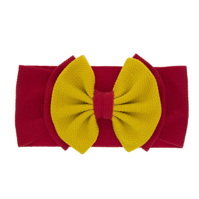 fashion children's solid color double-layer bowknot hairband
