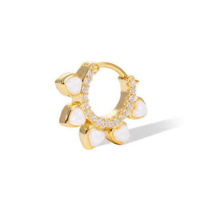 1 Piece 1 Pair 925 Sterling Silver Solid Color 18K Gold Plated White Gold Plated Hoop Earrings