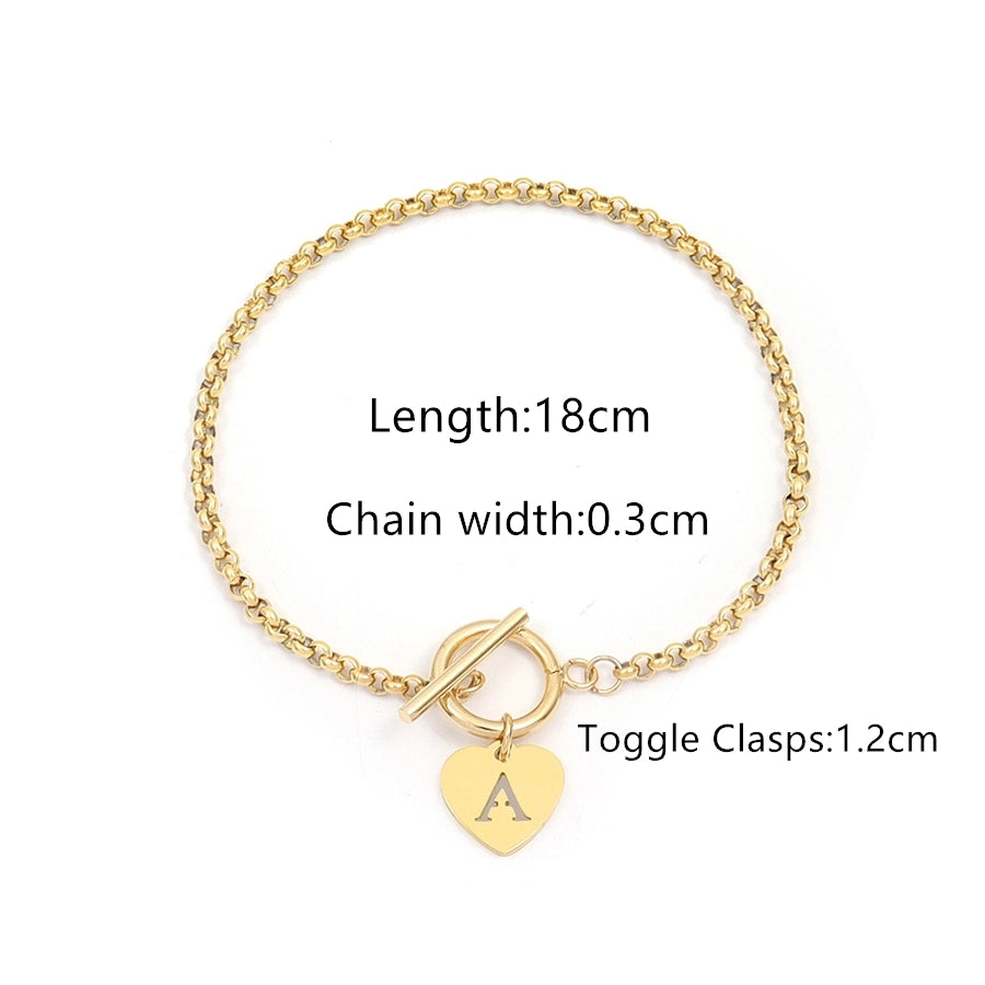 Elegant Simple Style Classic Style Letter 201 Stainless Steel 304 Stainless Steel Bracelets In Bulk