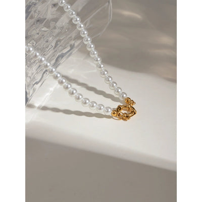 Jewelry Simple Style Classic Style Round 304 Stainless Steel Beaded Pearl Necklace