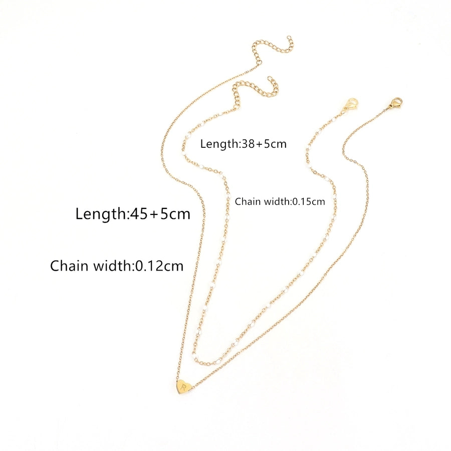 Jewelry Elegant Simple Style Classic Style Letter Heart Shape 201 Stainless Steel 304 Stainless Steel Pendant Necklace