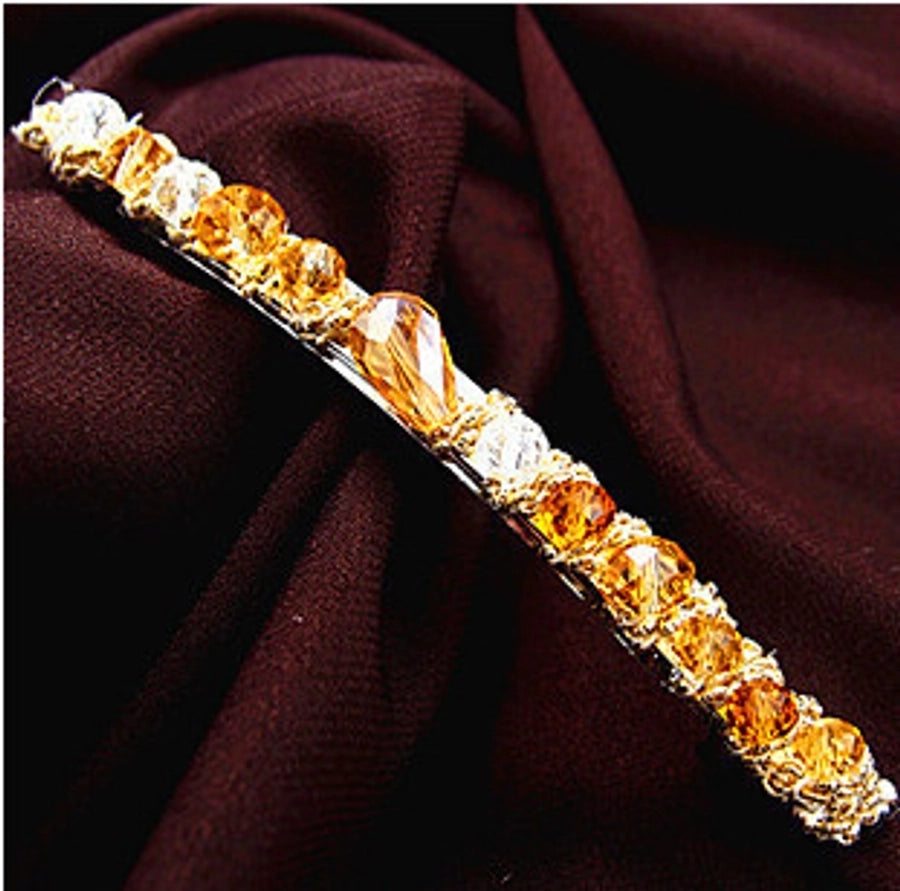 korean colorful flash irregular crystal around the wide side headband