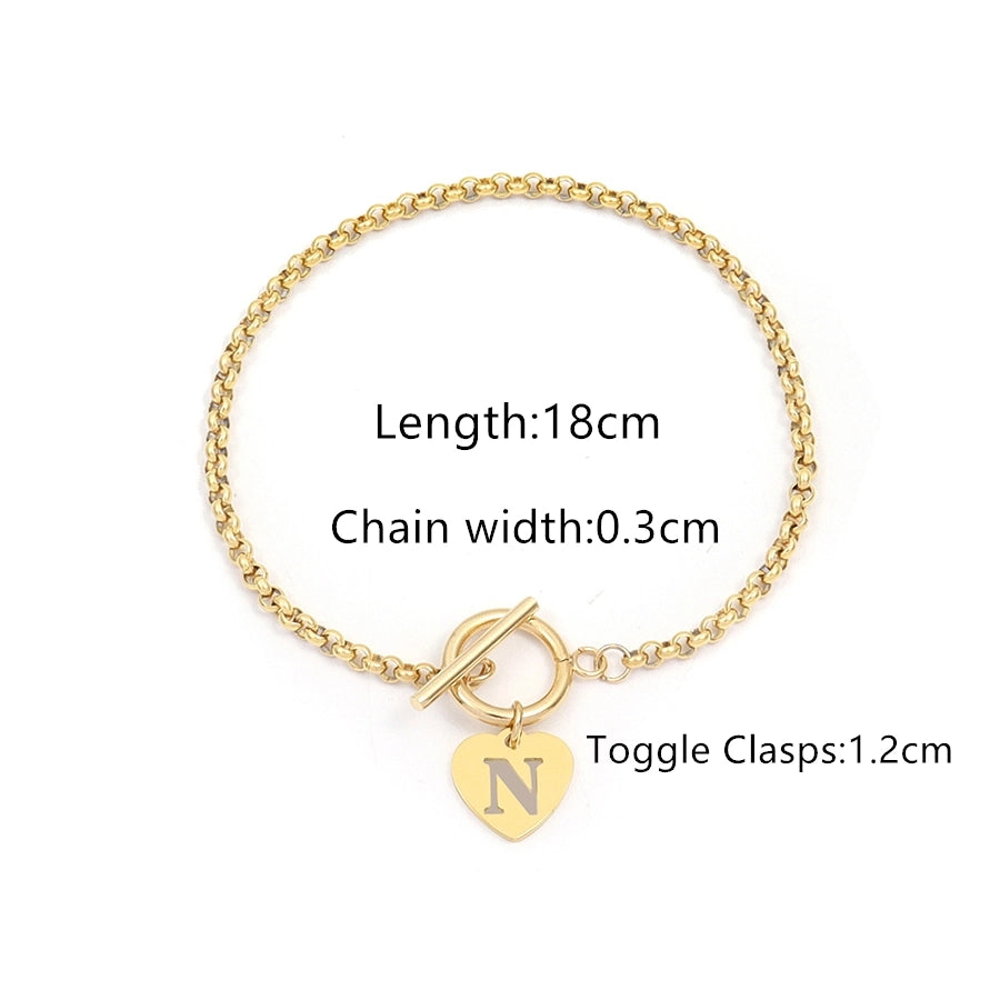 Elegant Simple Style Classic Style Letter 201 Stainless Steel 304 Stainless Steel Bracelets In Bulk