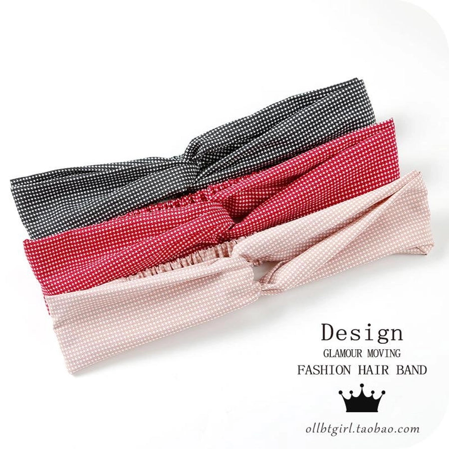 retro small dot wide-brimmed cross hair band nhof157730