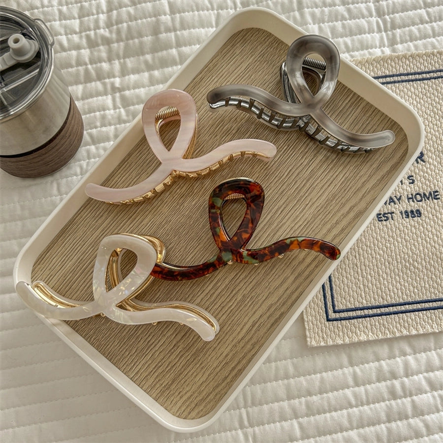 Women's Simple Style Waves Acetic acid sheets Metal Hair Claws