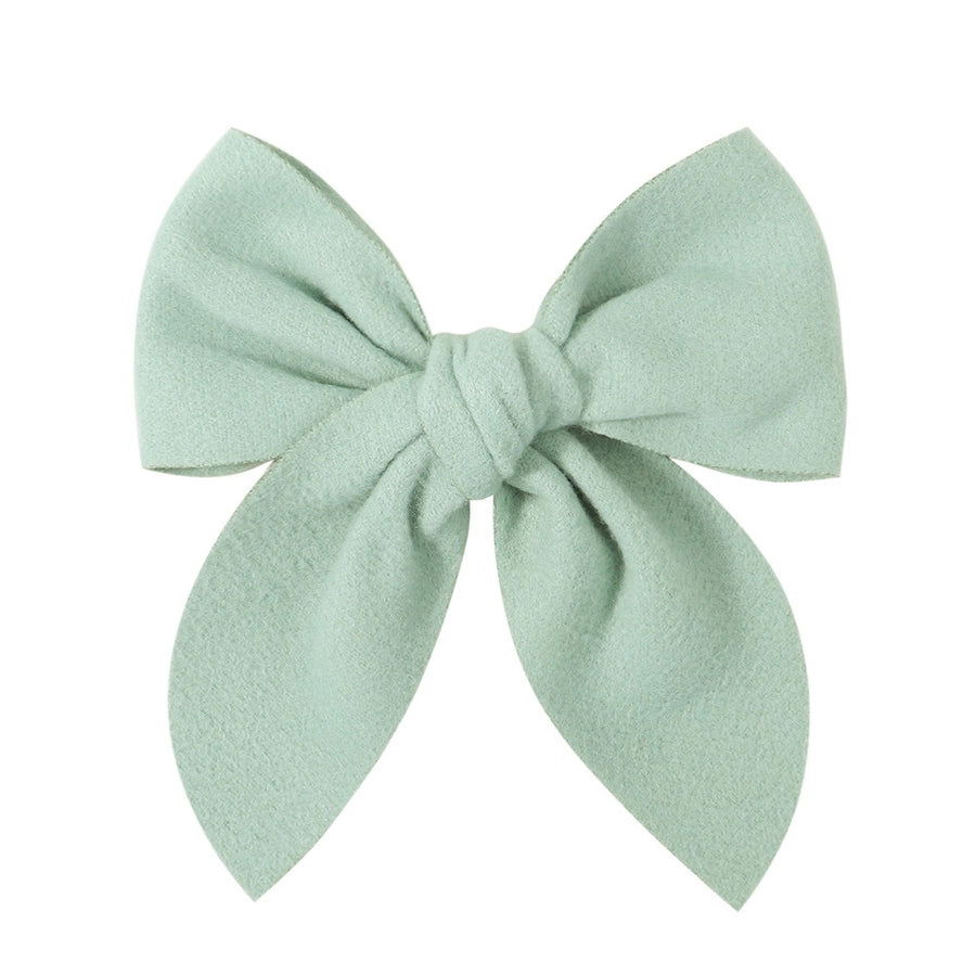 sweet solid color polyester bow knot hair clip