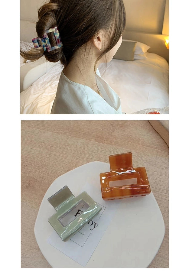 Korean-style Simple Leopard Print Small and Medium-sized Acetic Acid Clip Headwear Shark Clip for Women