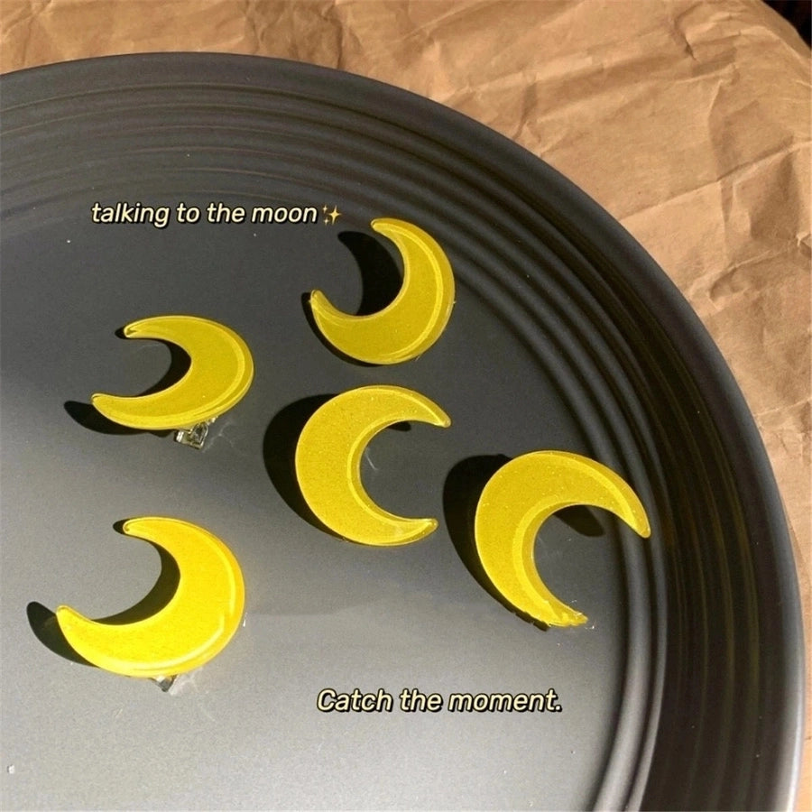 women's sweet moon arylic hair clip