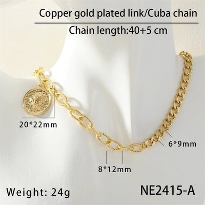 Jewelry Hip-Hop Portrait Copper Zircon Inlay Pendant Necklace