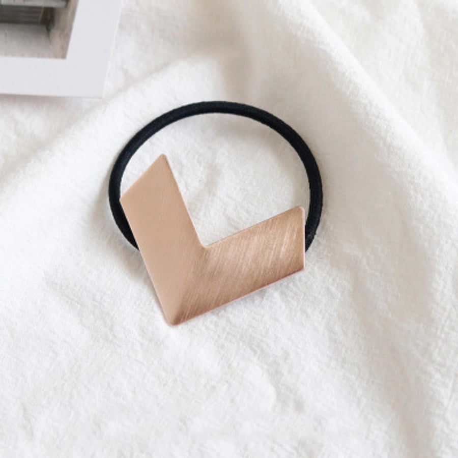 Women's Simple Style Heart Shape Metal Plating Hair Tie