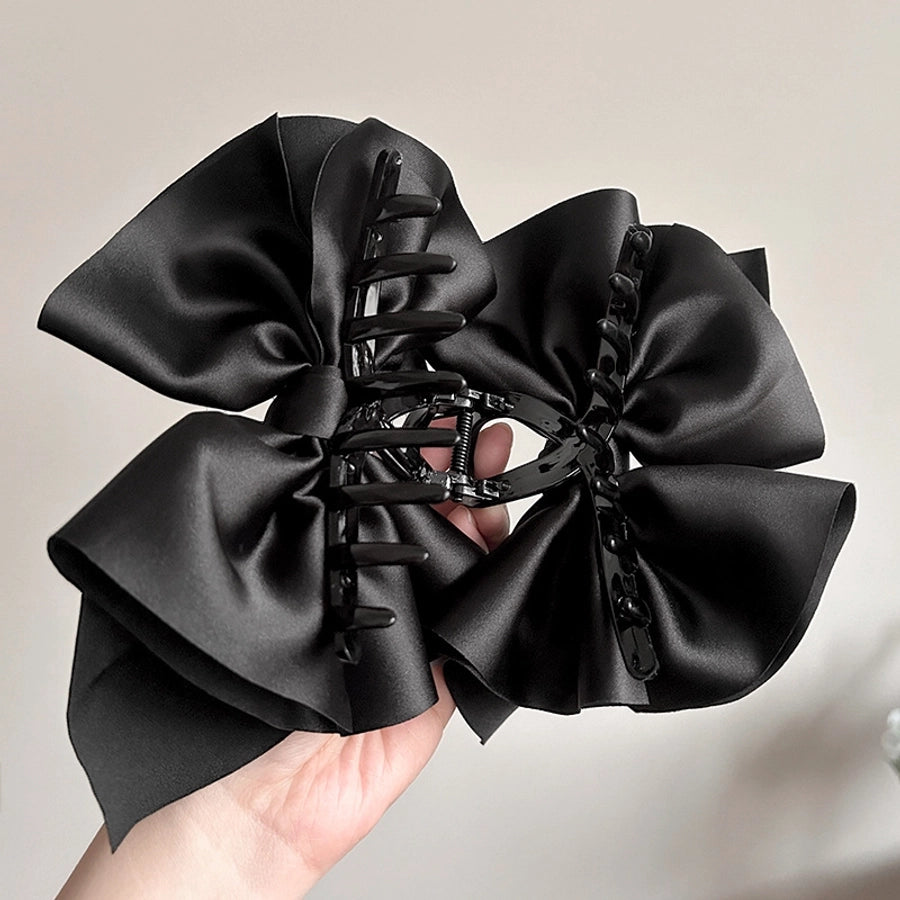 Escape Princess Headwear ~ Satin Big Bow Grab Clip Shark Clip Back Head Hair Korean Grab Clip Ins Clip