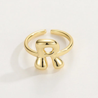 Copper Hollow Out Letter Copper Rings