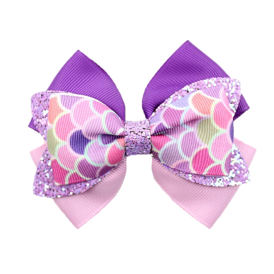 Girl'S IG Style Sweet Bow Knot Cloth Sequins Hair Clip