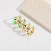 1 Pair Elegant Simple Style Commute Devil's Eye Enamel Copper 14K Gold Plated Earrings