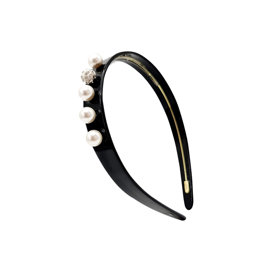 Women's Fairy Style Elegant Preppy Style Round Acetic acid sheets Inlay Rhinestones Pearl Hair Band