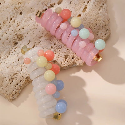 Women's Cute Sweet Round Plastic Hair Tie