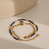 Bohemian Simple Style Commute Geometric 304 Stainless Steel 18K Gold Plated Natural Stone Zircon Bracelets In Bulk