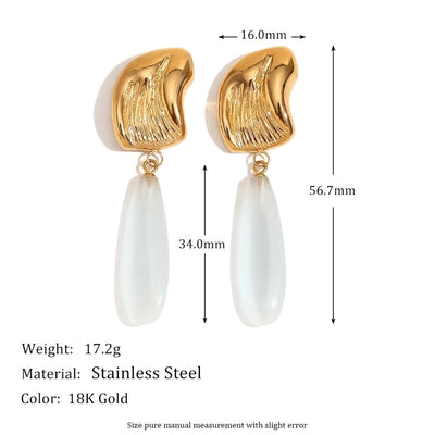 1 Pair Simple Style Geometric 304 Stainless Steel 18K Gold Plated Drop Earrings