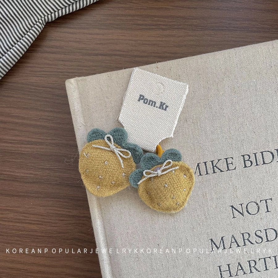 Sweet Girl'S Strawberry Cloth Hair Clip Hair Tie