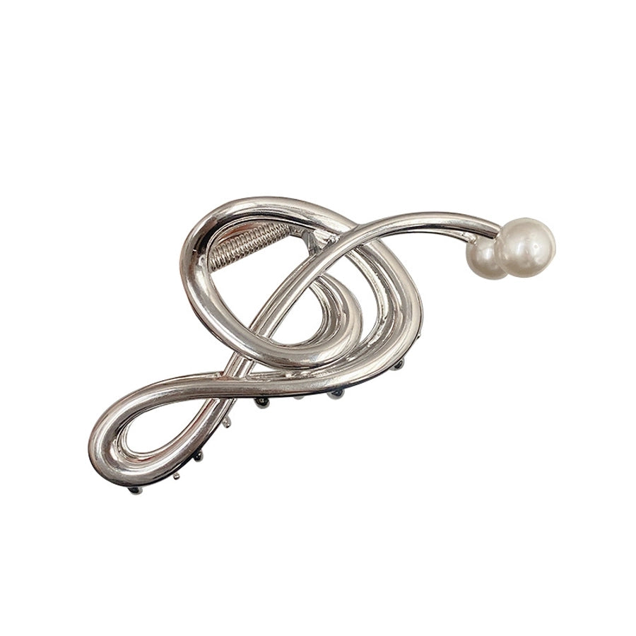 simple style notes alloy inlay pearl hair claws