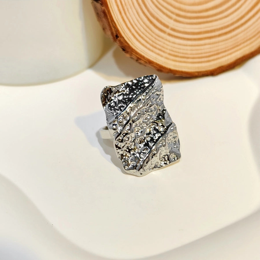 Jewelry Retro Simple Style Geometric 304 Stainless Steel Plating Open Rings