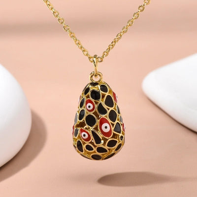 Jewelry Religion Ethnic Style Rejuvenating device Eye Copper Epoxy Pendant Necklace