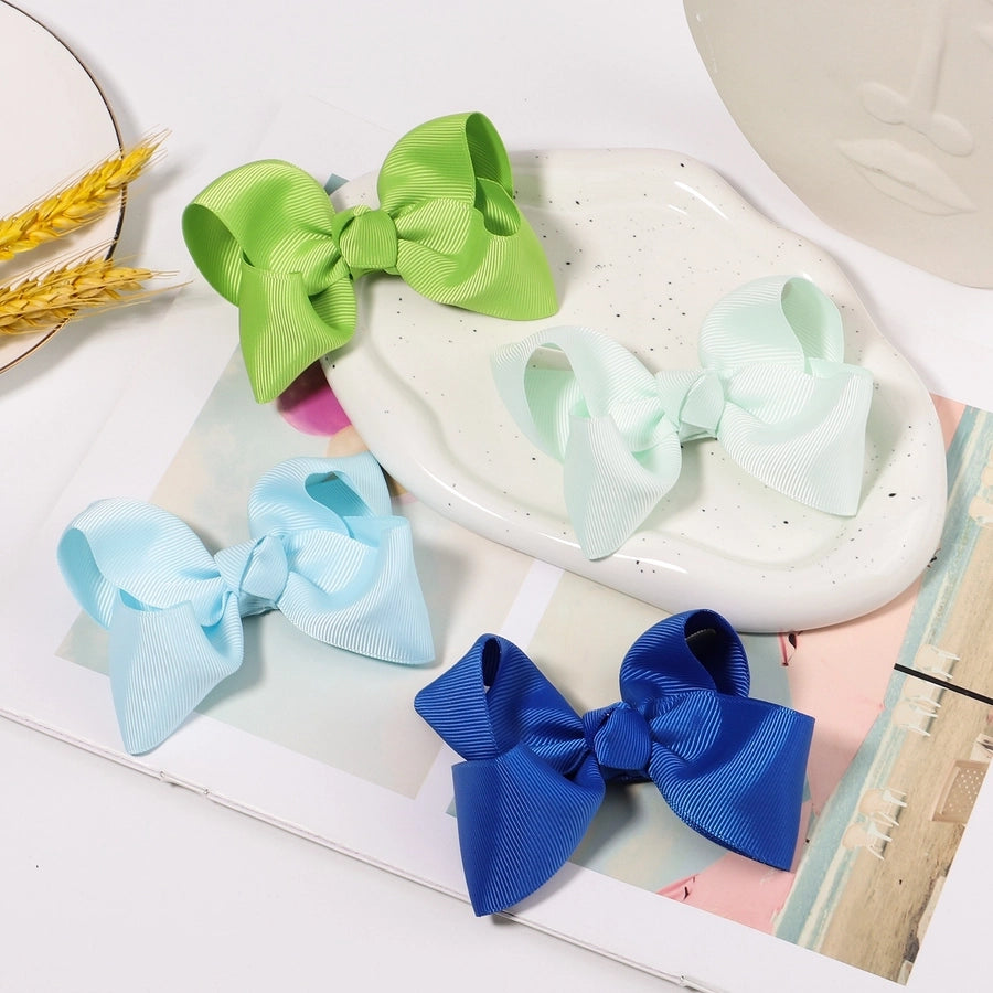 fashion bow knot polyester rib hair clip