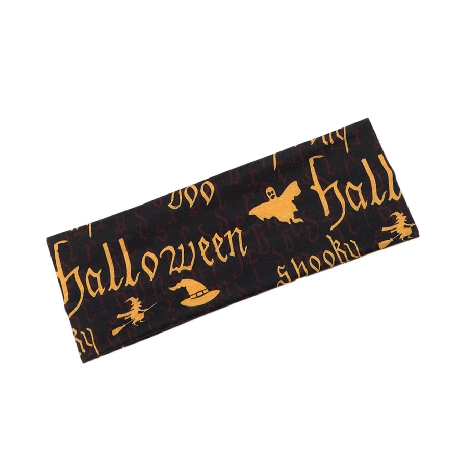 Women's Cute Funny Pumpkin Cartoon Character Spider Cloth Printing Hair Tie