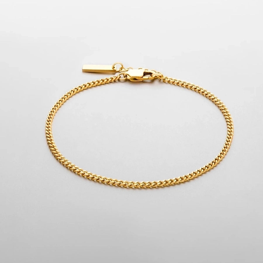 Hip-Hop Basic Simple Style Geometric 304 Stainless Steel 18K Gold Plated White Gold Plated Bracelets In Bulk
