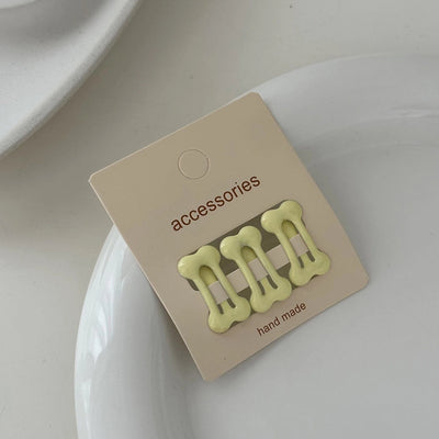 simple style solid color plastic resin hollow out hair clip